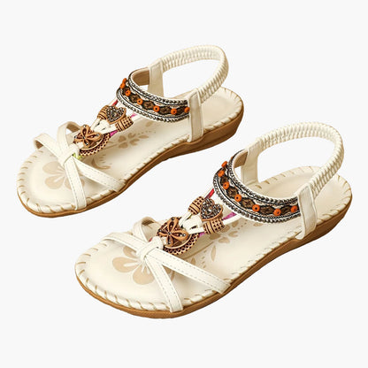 Boheme-sandaler til kvinder med pynt og ankelrem – afslappet chic stil