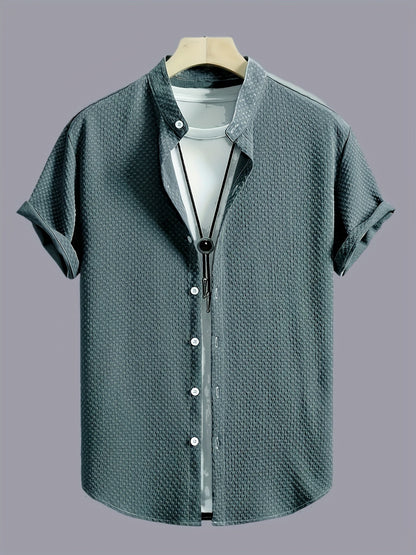 Camicia casual uomo maniche corte stile estivo – tendenza urbana e versatile