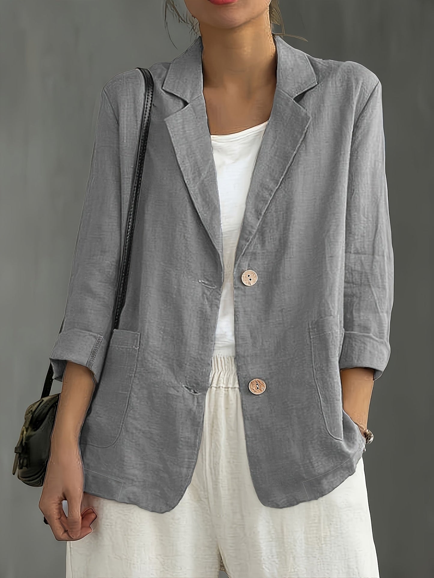 Veste blazer décontractée élégante pour femme à manches longues style urbain