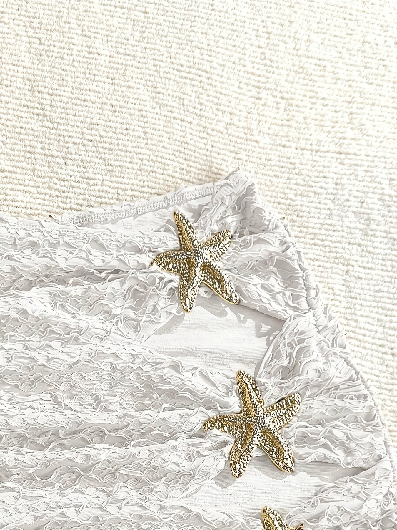 Mini beach skirt with starfish details for women, chic coastal style