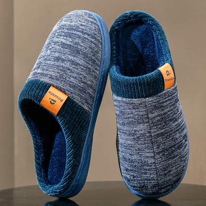 Pantoufles confortables pour homme en tissu chiné et doublure douce
