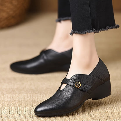 Chaussures vintage à talon bas pour femme style Mary Jane élégantes