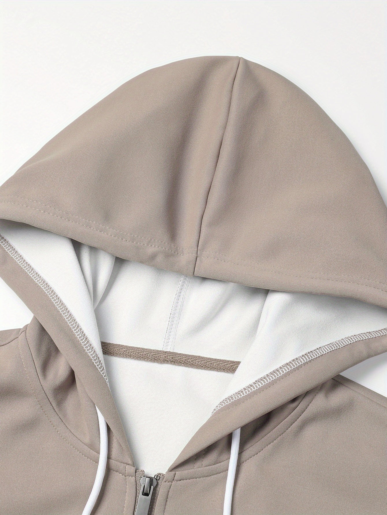 Sweat à capuche zippé bicolore pour homme avec poches latérales et cordon de serrage