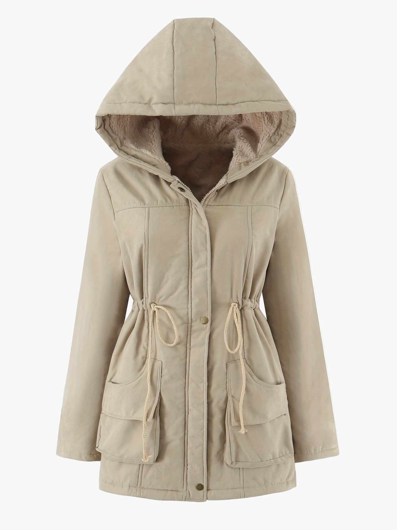 Damska parka z kapturem w stylu casual na zimę