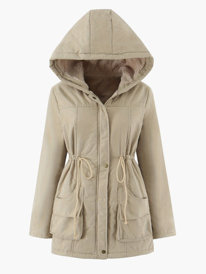 Damska parka z kapturem w stylu casual na zimę