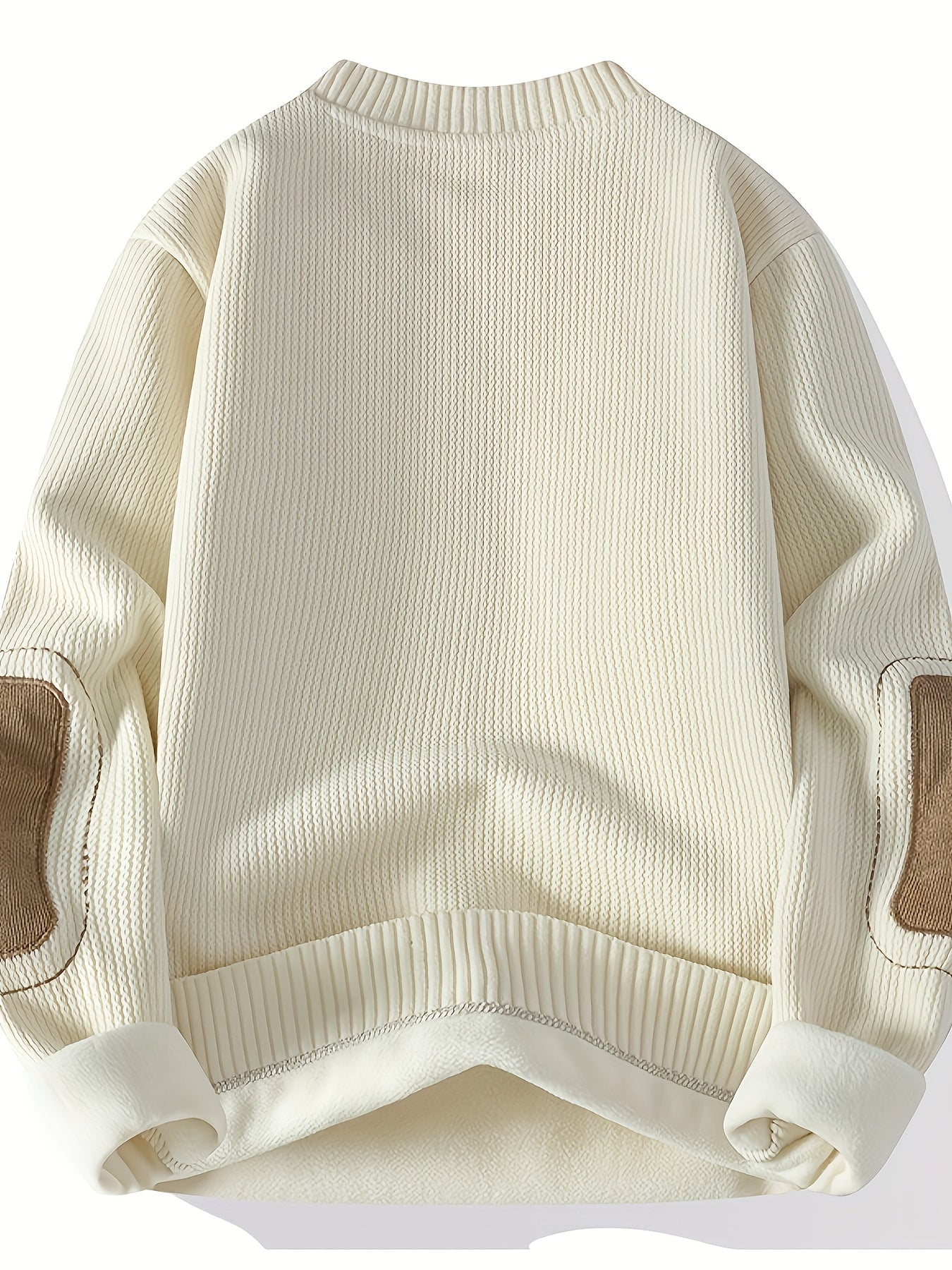 Sweat-shirt à col rond homme avec empiècements coudes côtelés