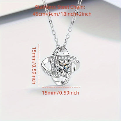 Collana Donna Elegante Regalo per Mamma con Messaggio Commovente – Gioiello Stile Nodo d’Amore per la Festa della Mamma