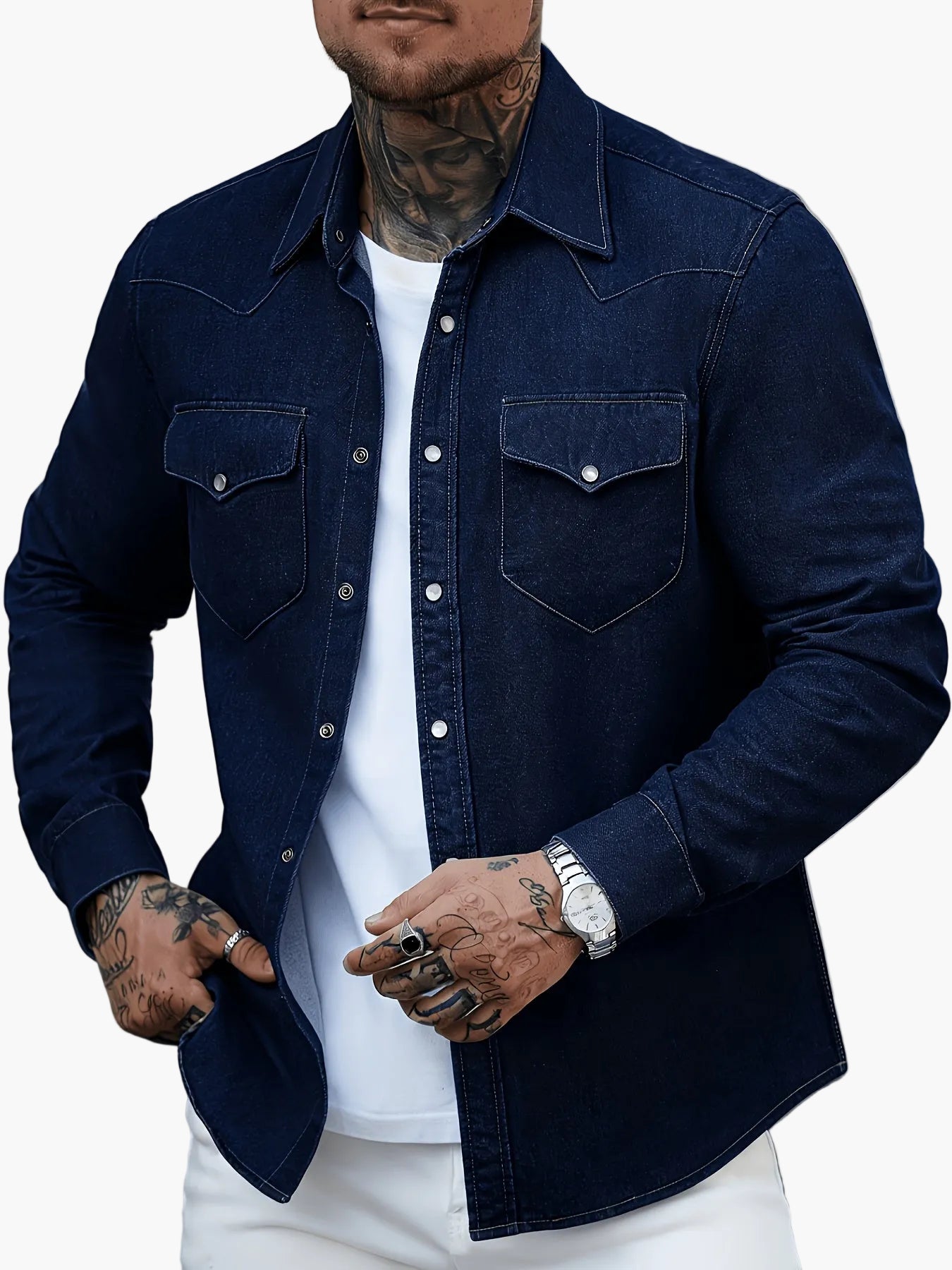 Chemise casual à boutons pour homme style urbain tendance
