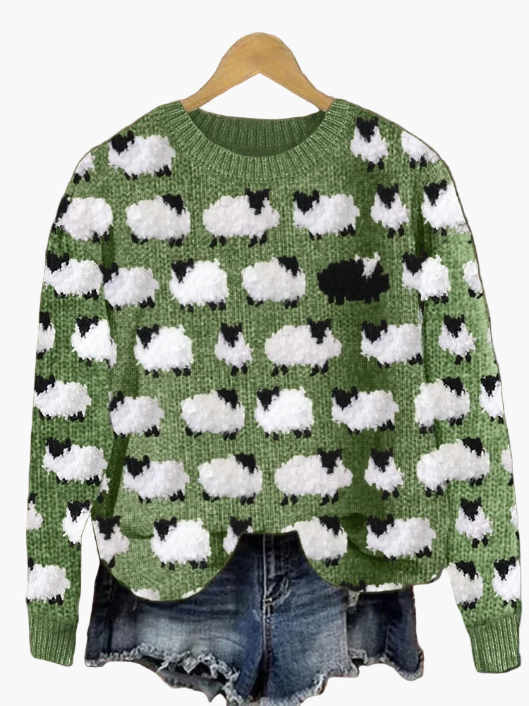 Jersey de Navidad para mujer estilo acogedor con motivo de árboles de Navidad, perfecto para las fiestas y las noches de invierno