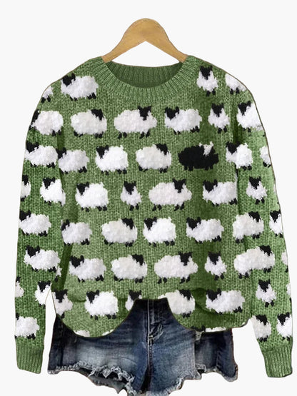 Jersey de Navidad para mujer estilo acogedor con motivo de árboles de Navidad, perfecto para las fiestas y las noches de invierno