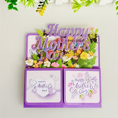 Carte Pop-Up Fleurie 3D pour la Fête des Mères – Décoration et Message pour Femme