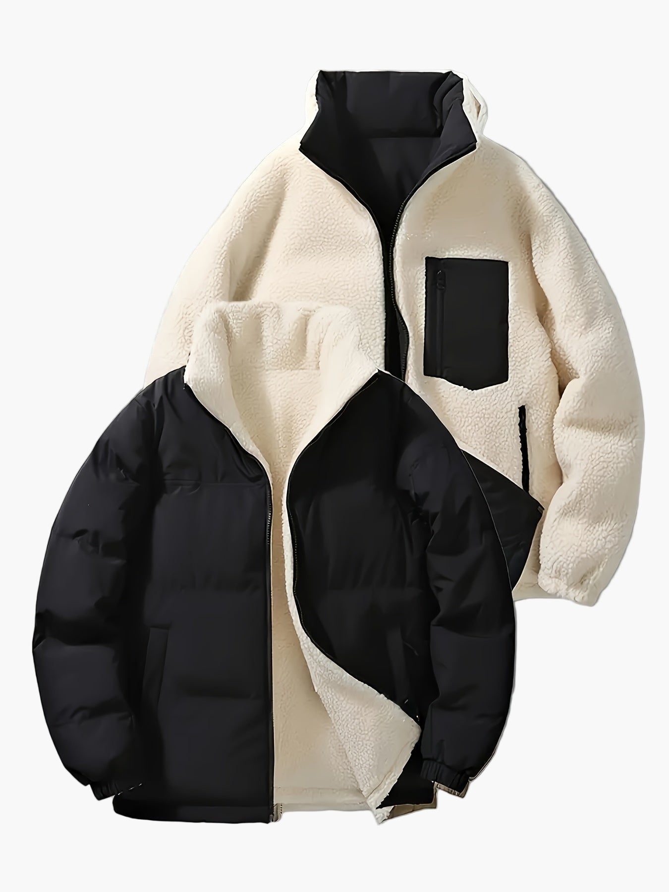 Veste réversible homme style casual chaude pour automne/hiver