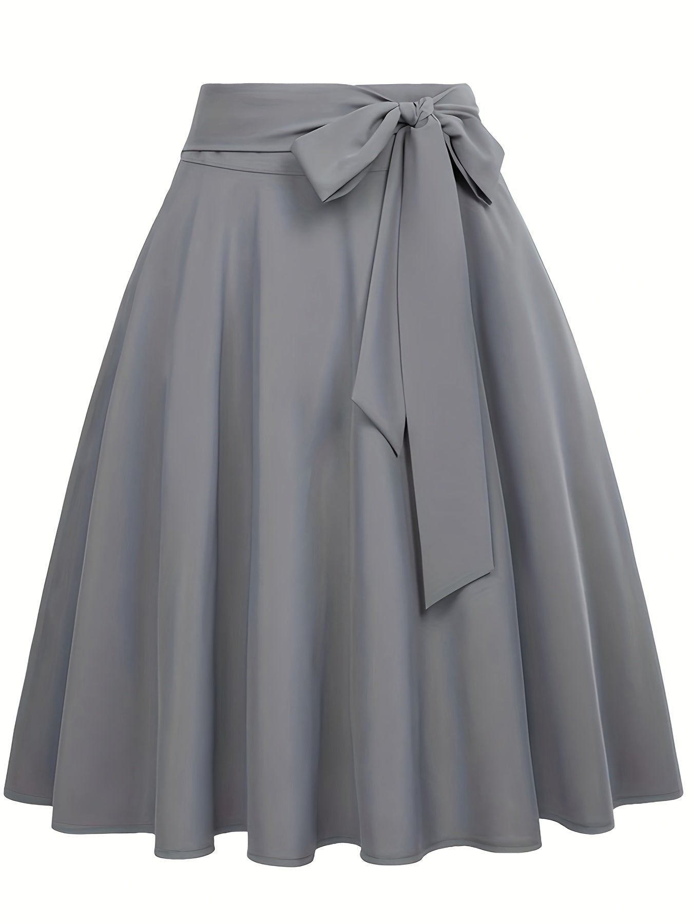 Falda skater para mujer elegante de talle alto con cinturón anudado – Estilo sofisticado para todas las ocasiones