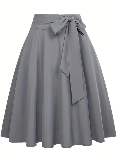 Falda skater para mujer elegante de talle alto con cinturón anudado – Estilo sofisticado para todas las ocasiones