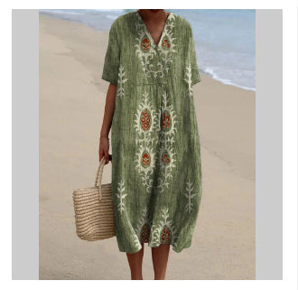 Langes, lässiges Damenkleid im Boho-Stil, ideal für Strand und Sommer