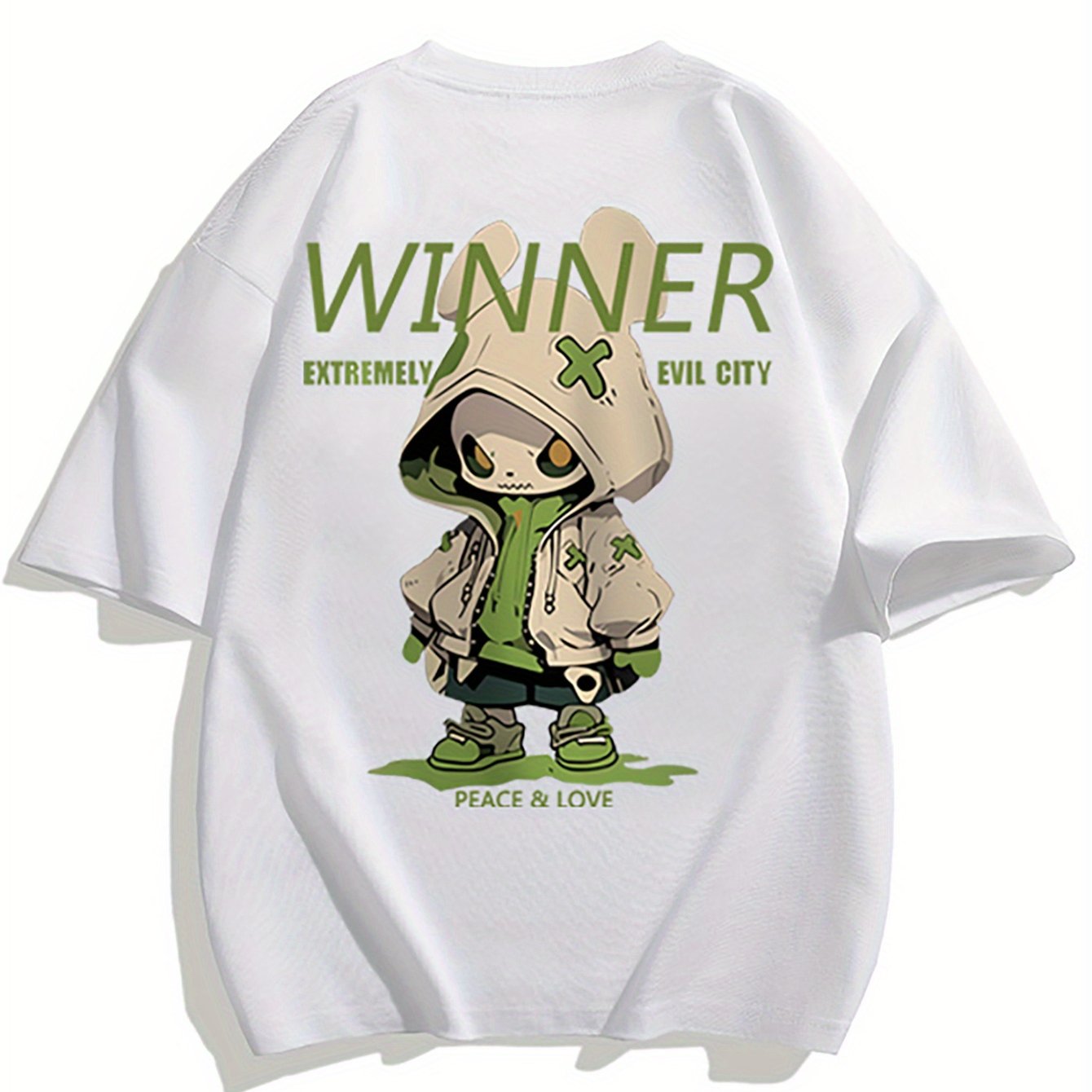 T-shirt oversize streetwear homme motif personnage urbain graphique