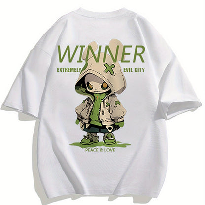 T-shirt oversize streetwear homme motif personnage urbain graphique