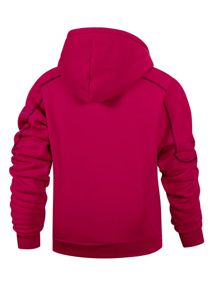 Lot de 2 Hoodies Homme Zippés Bicolores Chauds avec Capuche et Poches