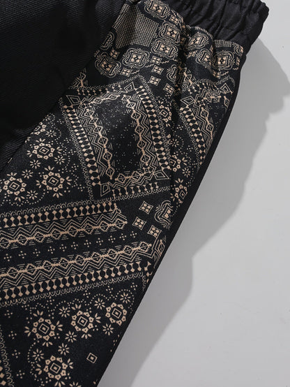 Heren shorts in stedelijke stijl met zijpanelen met grafisch patroon – Ideaal voor streetwear en vrije tijd
