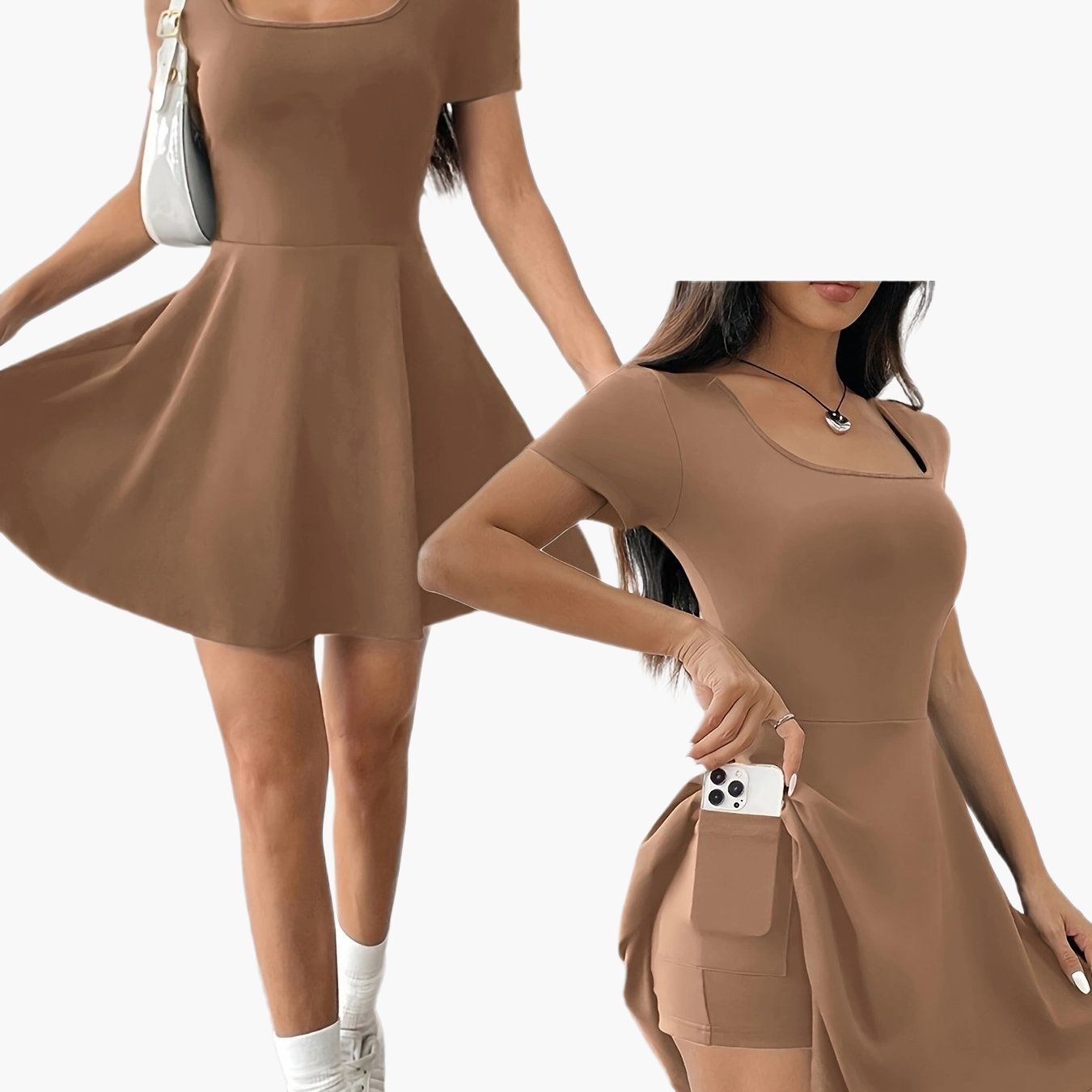 Robe courte élégante pour femme - Style décontracté et tendance, idéale pour l'été