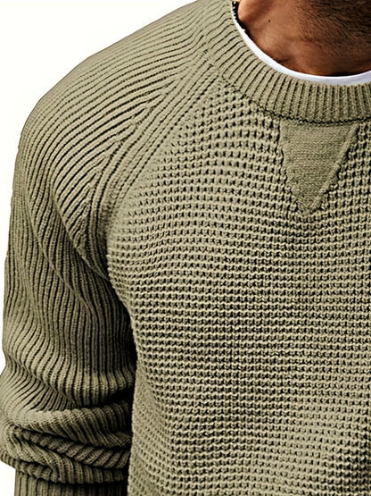 Men's vintage style round neck sweater – Casual pullover for all seasons