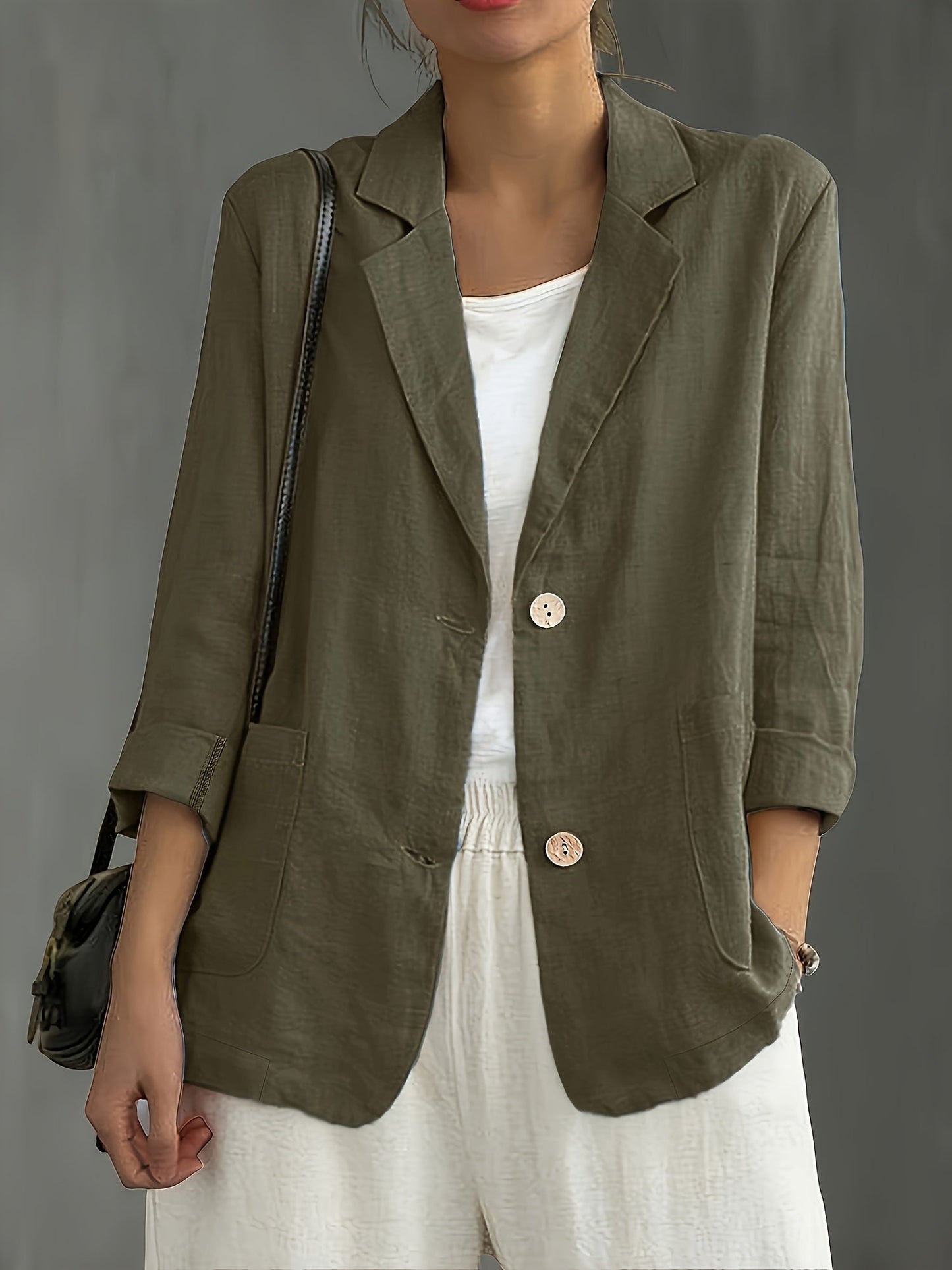 Veste blazer décontractée élégante pour femme à manches longues style urbain