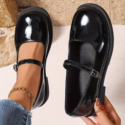 Damskie buty Mary Jane w stylu preppy z paskiem, idealne na co dzień i na czas wolny