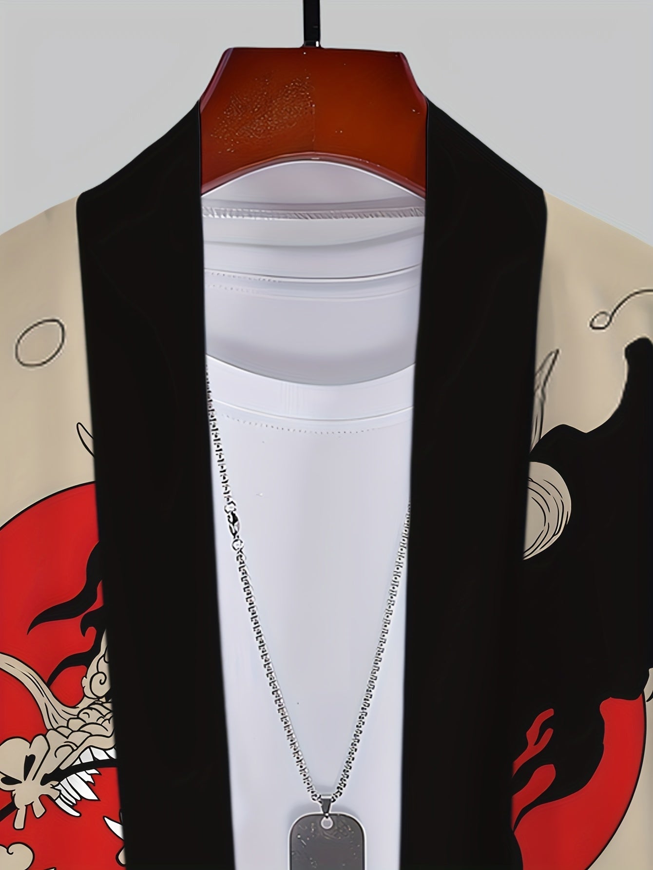 Kimono abierto para hombre estilo streetwear japonés con estampado gráfico artístico