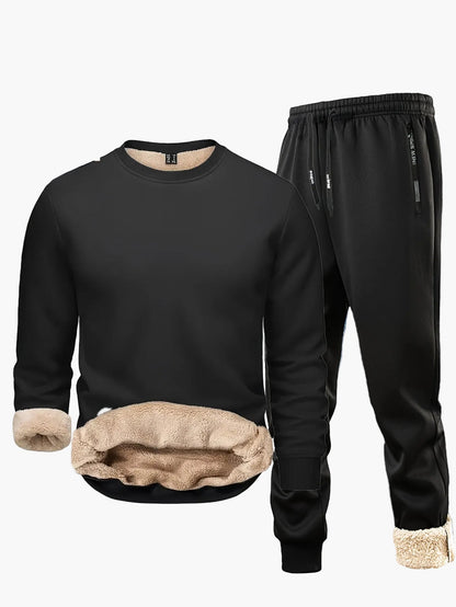 Completo tuta uomo stile casual caldo con interno in pile per autunno/inverno