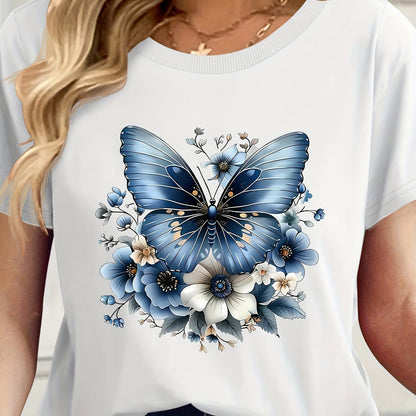 Dame T-shirt med korte ærmer i moderne afslappet stil til hverdag