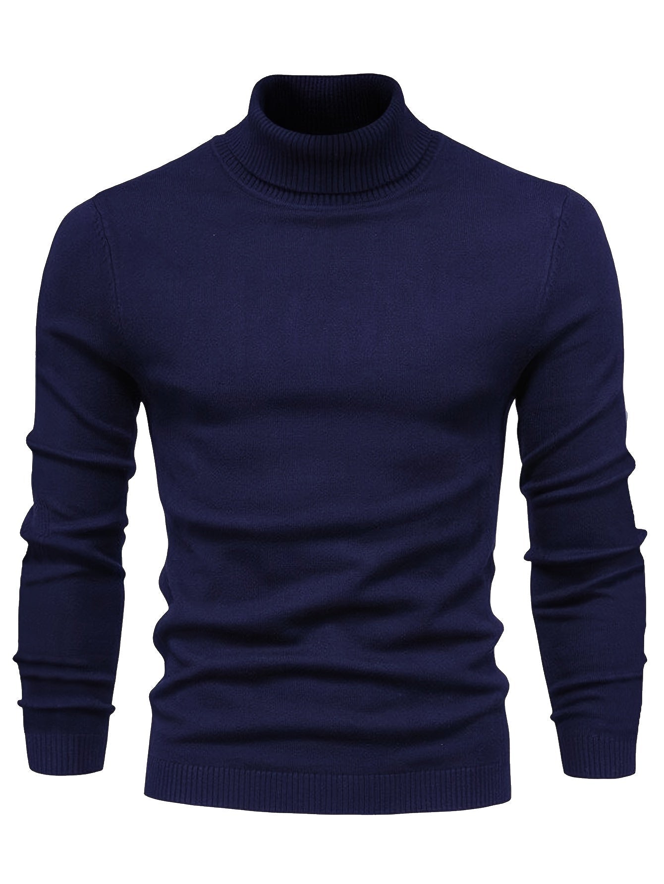 Men’s Classic Ribbed Turtleneck Pullover Sweater