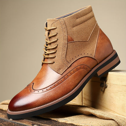 Bottes Chukka homme brogues bicolores à lacets style habillé