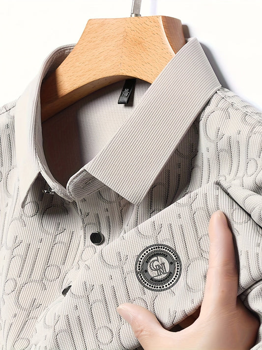 Chemise décontractée à col classique pour homme – Style moderne avec motif alphabétique