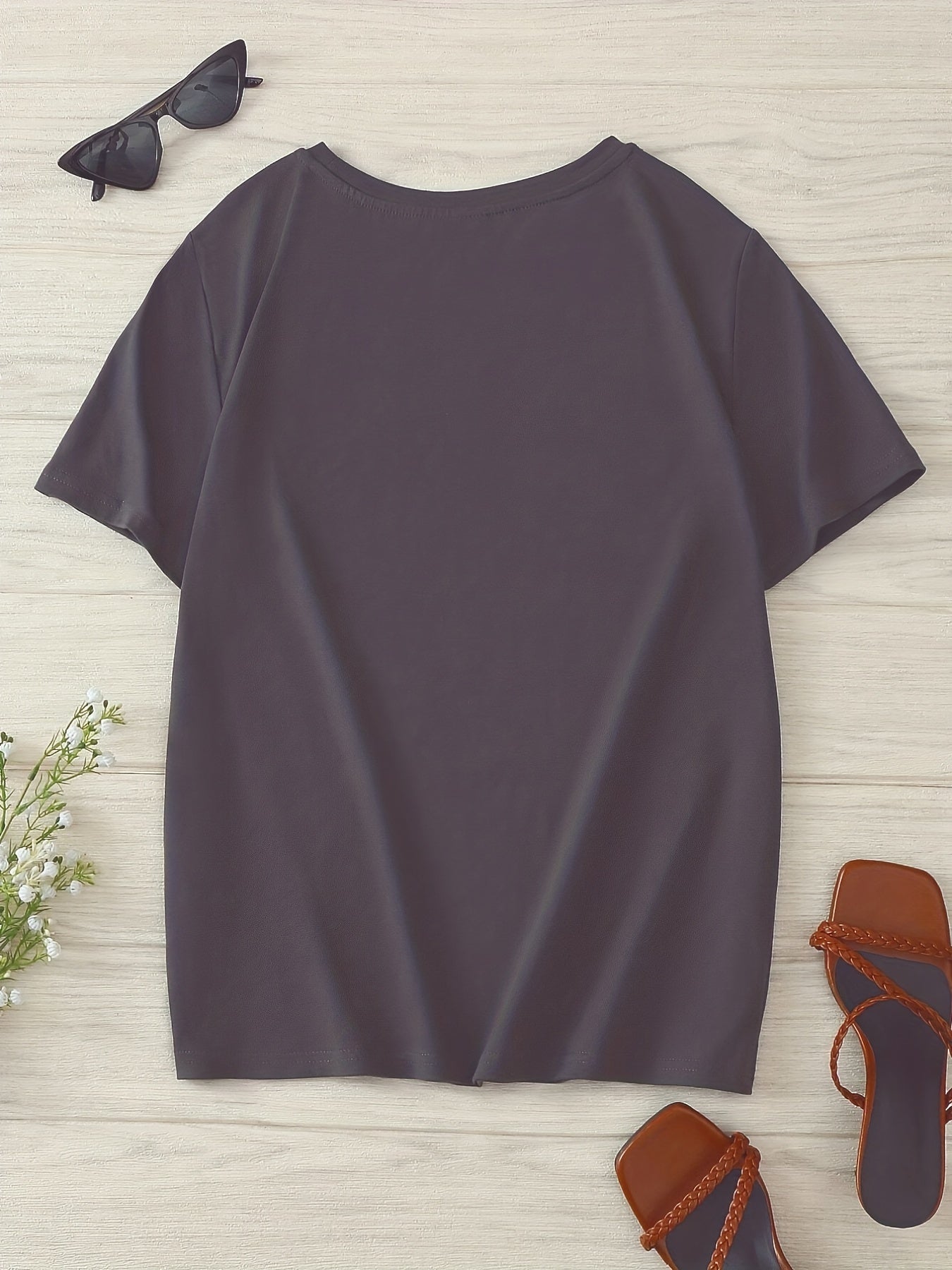 Dames T-shirt Boheemse Stijl Bloemen- en Veerprint, Casual Zomer