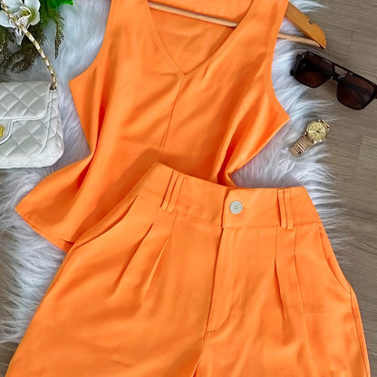 Ensemble Débardeur et Short Femme Style Décontracté Chic Été