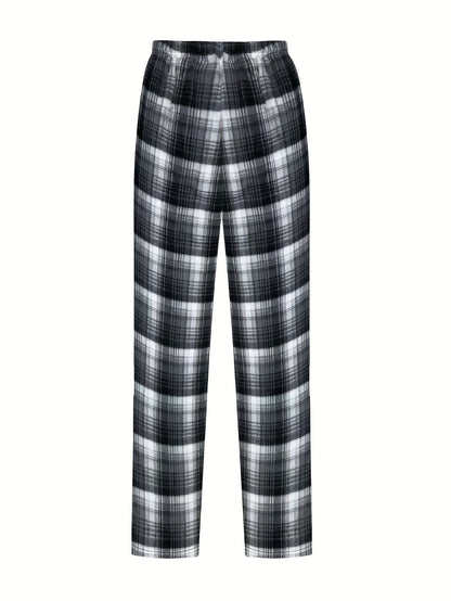 Pantalon de détente à carreaux doux pour homme avec cordon de serrage