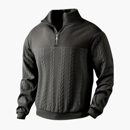 Halve rits trui voor heren, elegante gedraaide stijl voor herfst en winter