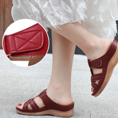 Sandales à enfiler confort compensées pour femmes – Style chic et usage quotidien