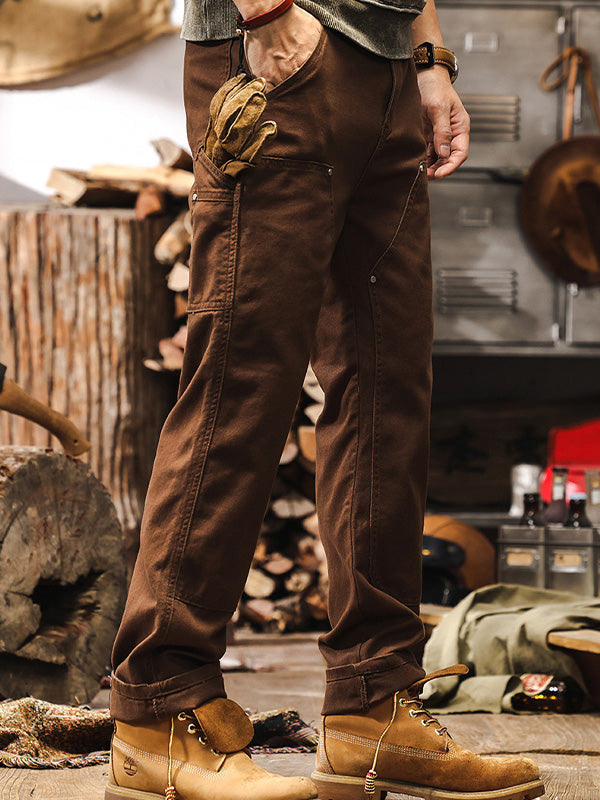 Robuste gerade Herren-Arbeitshose im Workwear-Stil, für Alltag oder Outdoor  