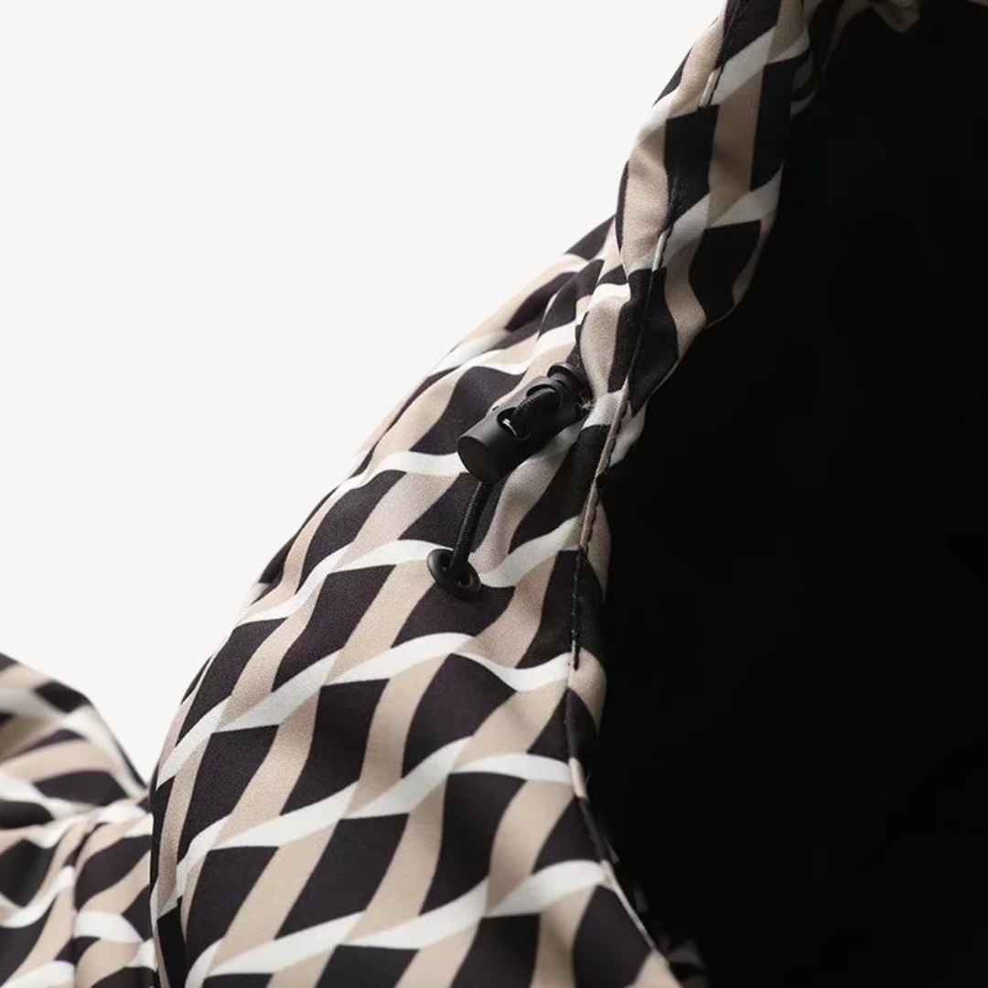 Chaqueta acolchada elegante para mujer con capucha y cinturón – Estilo moderno para el invierno