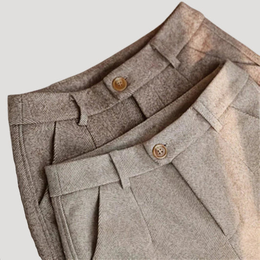 Pantalon à motif chevrons style héritage pour femme – Élégance intemporelle et chic décontracté