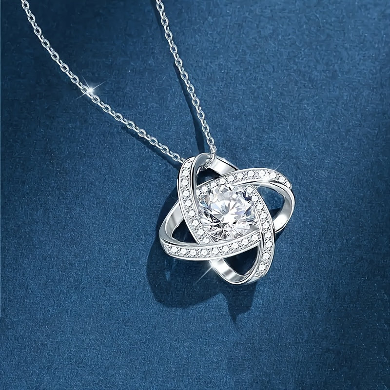 Collana Donna Elegante Regalo per Mamma con Messaggio Commovente – Gioiello Stile Nodo d’Amore per la Festa della Mamma