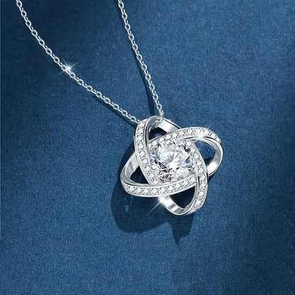 Collana Donna Elegante Regalo per Mamma con Messaggio Commovente – Gioiello Stile Nodo d’Amore per la Festa della Mamma