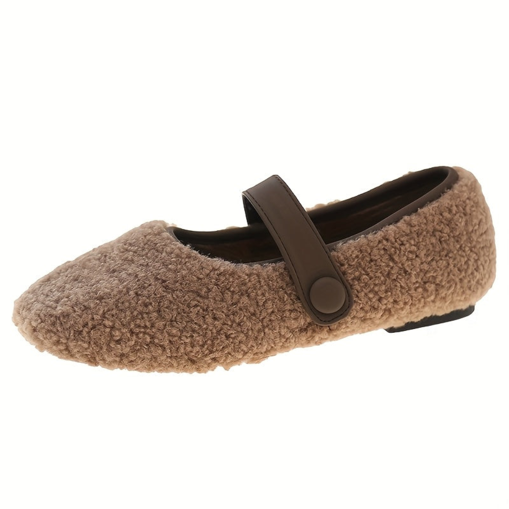 Ballerines Mary Jane douces pour femme, couleur unie, style confortable