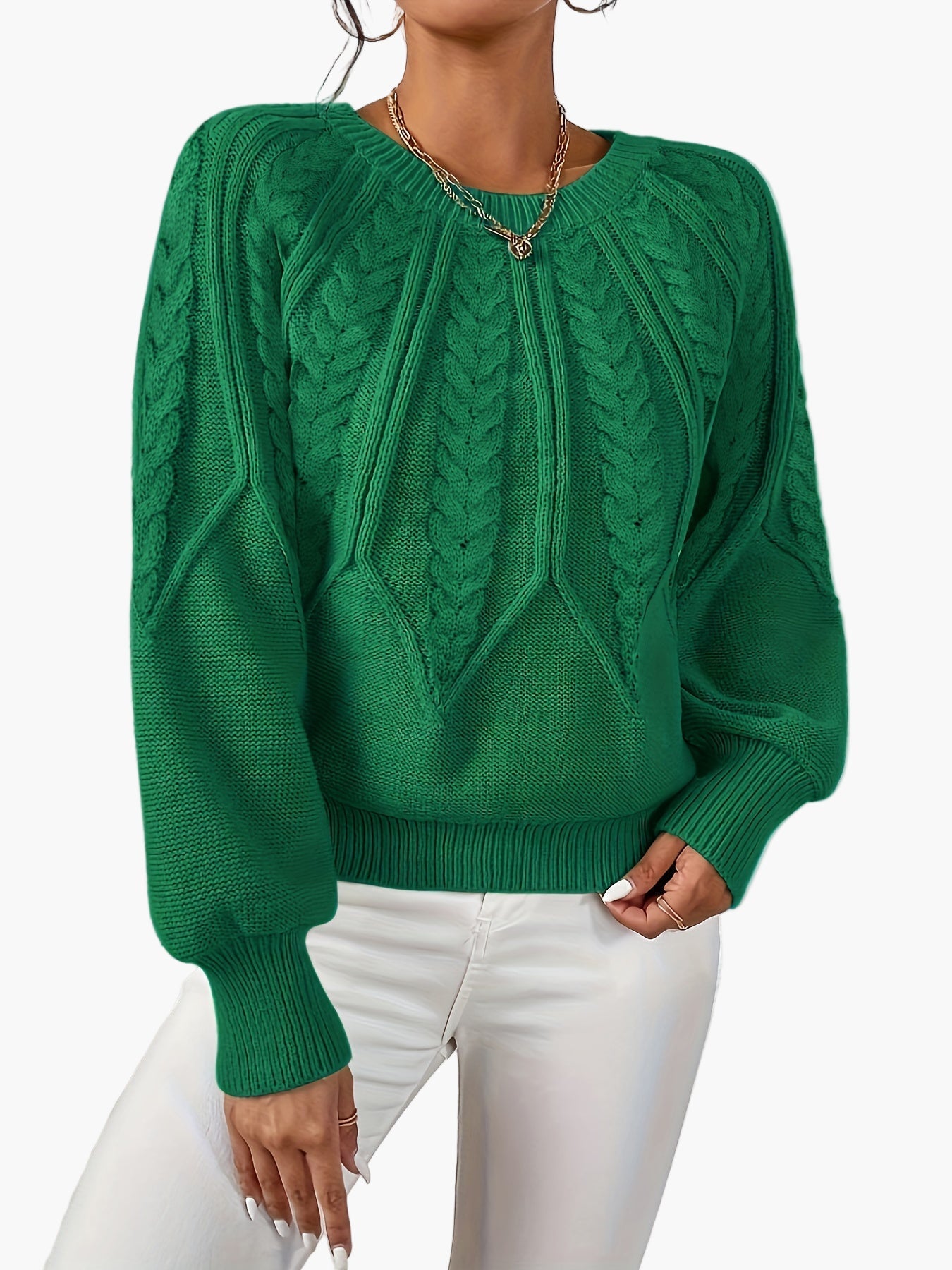 Pull Femme Style Décontracté Chic à Motif Torsadé pour Automne et Printemps
