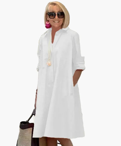 Wijde chique nachthemdjurk voor dames, elegante ontspannen stijl, ideaal voor dagelijks gebruik