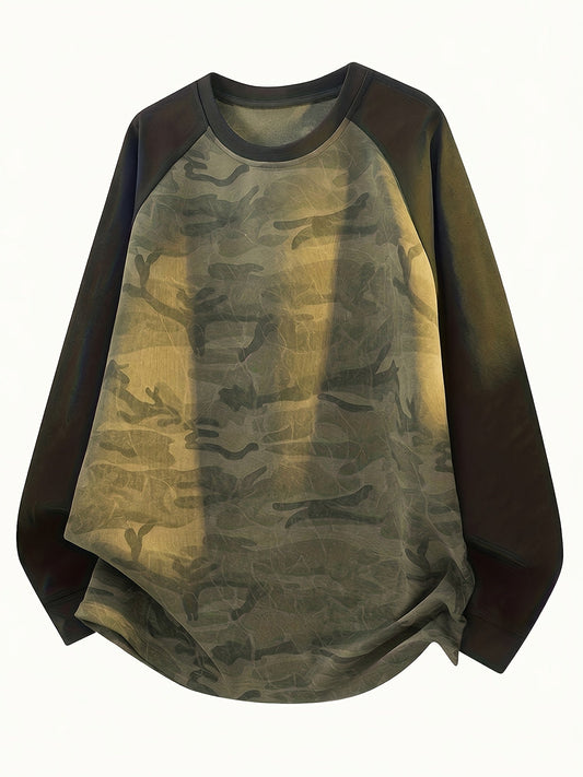 T-shirt à manches longues camouflage Raglan Vert Armée