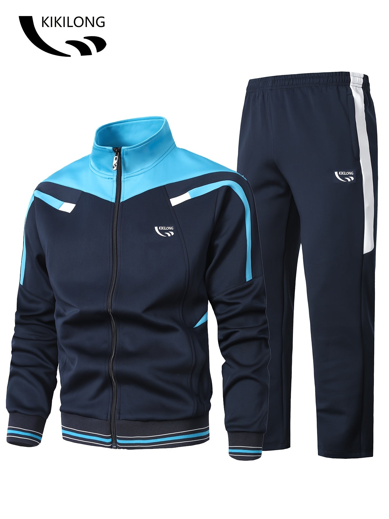 Ensemble de survêtement Homme, Veste et Pantalon Bicolore à Rayures