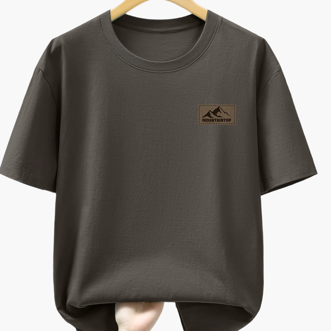 T-shirt casual męski w sportowym stylu z nadrukiem gór – Idealny na wypoczynek i weekend