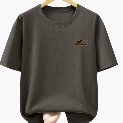 T-shirt casual męski w sportowym stylu z nadrukiem gór – Idealny na wypoczynek i weekend